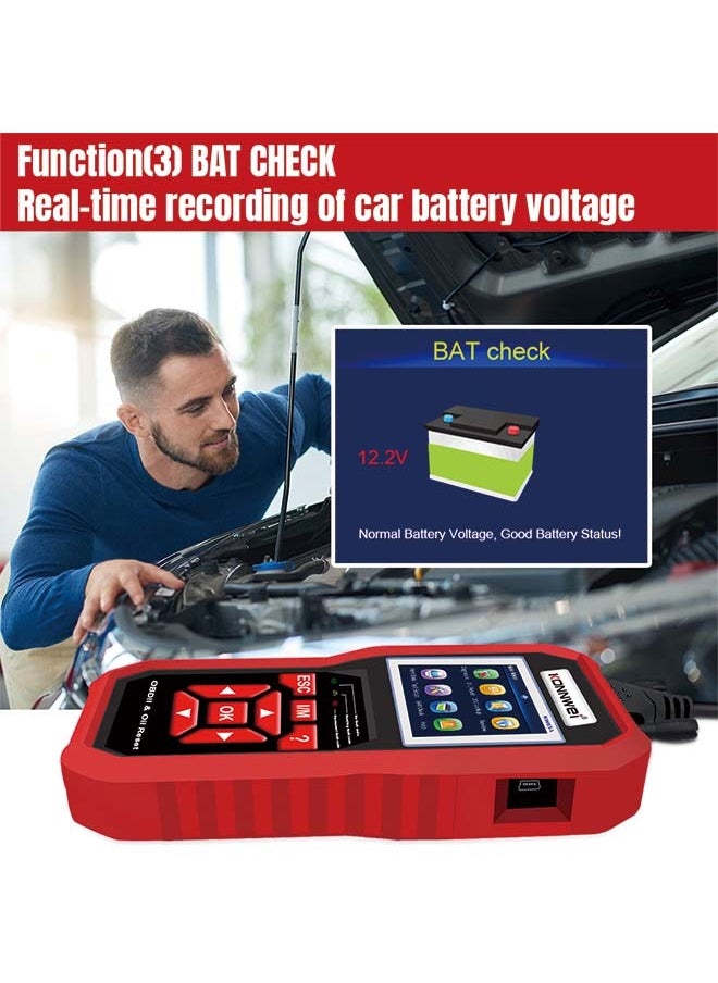 KONNWEI KW851 Automotive OBD Diagnostic Scanner + Maintenance Light Reset Tool for Car Maintenance and Resetting - Multifunctional Diagnostic and Resetting Device for Vehicle Maintenance