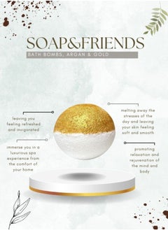 Soap&Friends Soap&Friends Argan Gold Fizzy Bath Bomb Luxurious Spa Experience, 110g  - Image 3