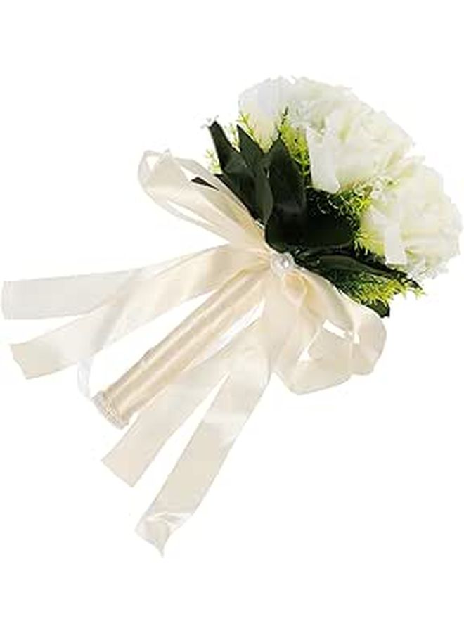 Lifelike Silk Rose Wedding Bouquet Faux Bridal Tossing Decoration Prop - Image 1