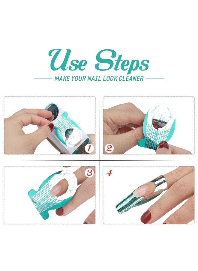 g2plus Nail Forms Nail Art Tip Shape Guide Stickers Acrylic Gel Manicure Extension Tool For Diy And Home Use Salon Supplies (1 Roll 500 Pcs Green)  - Image 5
