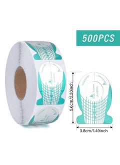 g2plus Nail Forms Nail Art Tip Shape Guide Stickers Acrylic Gel Manicure Extension Tool For Diy And Home Use Salon Supplies (1 Roll 500 Pcs Green)  - Image 3