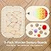 IEATFO 3Pack Wooden Sensory Boards Sensory Table Large and Small Storage Box Inserts Pegboard Size Color Cognitive Boards Accessories Include Wooden Pegs Elastics Pompoms - Image 3