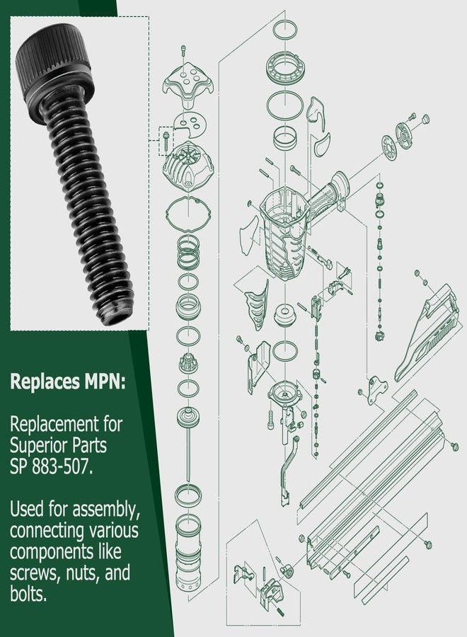 MaxLLTo Replacement 4PK 883-507 Hex Socket HD Bolt M6 x 25 for Superior Parts for Hitachi NR83AA3 NV83A2 NR83A2(S) NR83AA2 NV83A5 NR83A3S NR83A3 NR83AA4 Nailers - Image 3