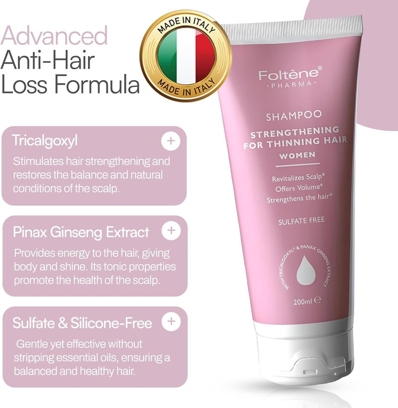 Foltene Shampoo Strengthening For Thinning Hair Women 200ml - Image 3