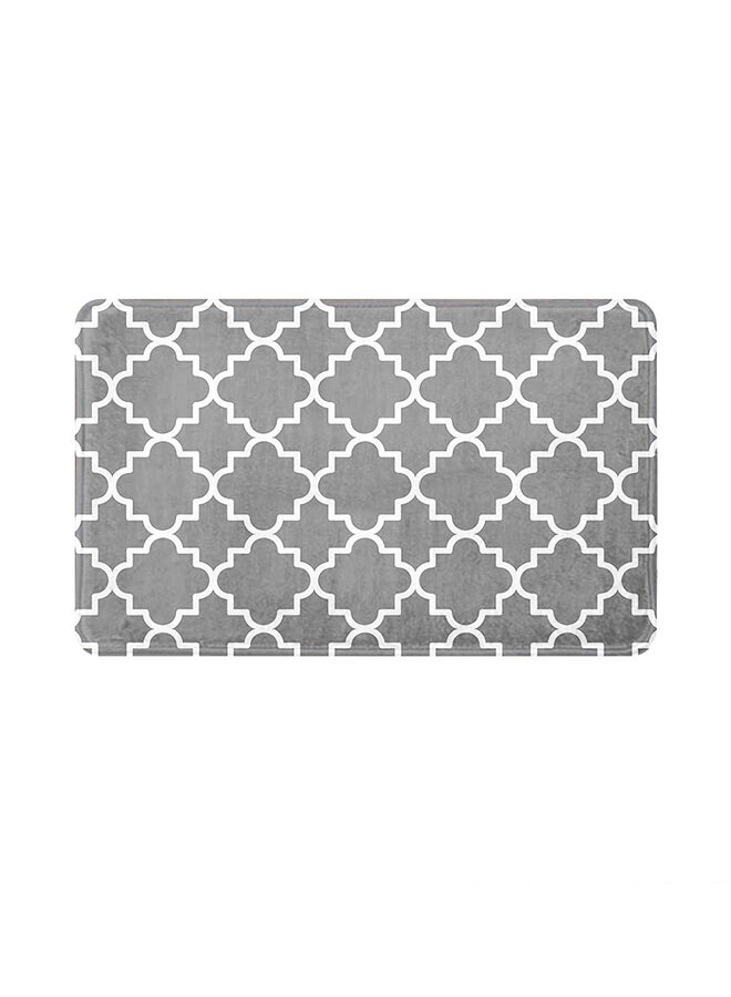 ريزاريز سجادة باب سوبر سوفت رمادي وأبيض، مانعة للانزلاق قابلة للغسل، 50 × 80 سم - Image 1