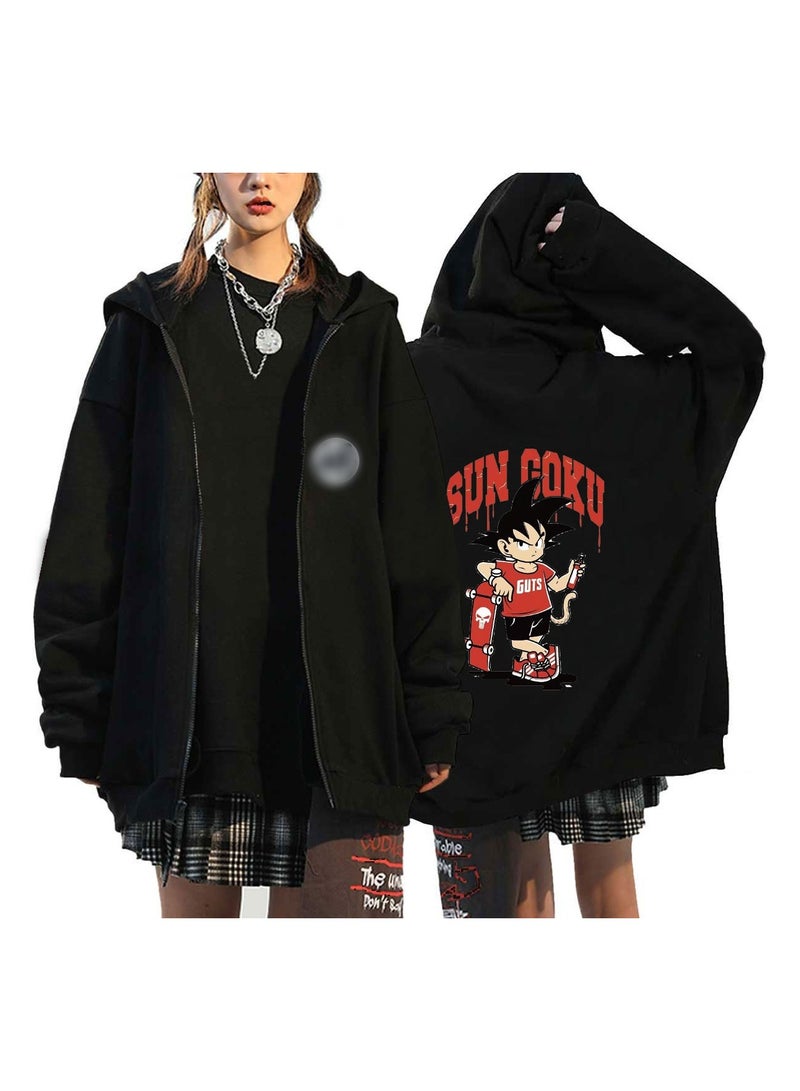 KUYING New Dragon Ball Casual Loose Zipper Hooded Jacket  - Image 1