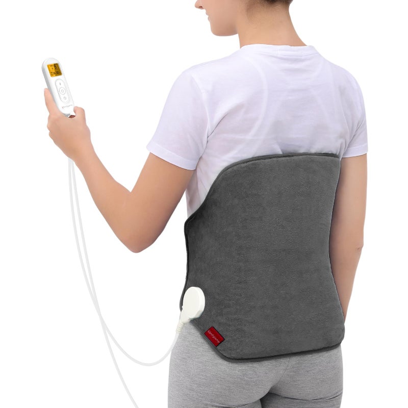 Comfytemp Heating Pad for Back, Comfytemp Birthday Gifts for Women Men Dad Mom, Large Electric Lower Back Heating Pad, FSA Eligible HSA Heat Pad for Period, Lumbar, Abdomen, XL Heated Belt â€” 11 Auto-Off, Grey - Image 1