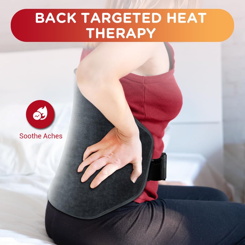Comfytemp Heating Pad for Back, Comfytemp Birthday Gifts for Women Men Dad Mom, Large Electric Lower Back Heating Pad, FSA Eligible HSA Heat Pad for Period, Lumbar, Abdomen, XL Heated Belt â€” 11 Auto-Off, Grey - Image 4