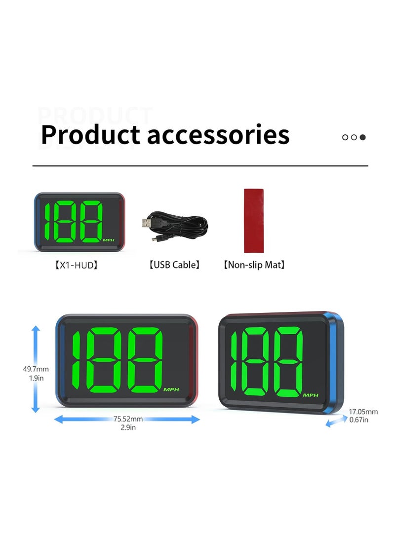 Furtey - GPS Speedometer MPH, Heads Up Display for Car, USB Data Cable Plug and Play, Suitable for Cars, Trucks, Bikes - Image 1