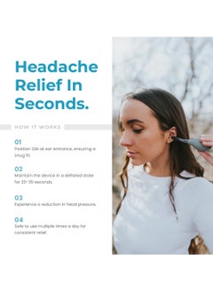 Generic World's First Consumer Migraine Product That Naturally Reduces Tension and Pressure from Headache and Migraine Symptoms Through Inner Ear Pressure Stimulation, White  - Image 3