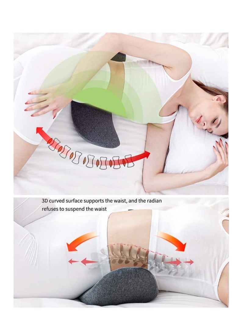 KASTWAVE Lumbar Support Pillow, Sleeping Waist Pillow Memory, Foam Pregnancy Wedge Cushion Lower Back Support Sleeping Pillow, for Waist Back Pain Spine - Image 4