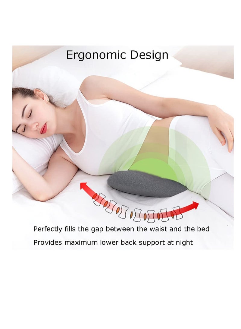 KASTWAVE Lumbar Support Pillow, Sleeping Waist Pillow Memory, Foam Pregnancy Wedge Cushion Lower Back Support Sleeping Pillow, for Waist Back Pain Spine - Image 2
