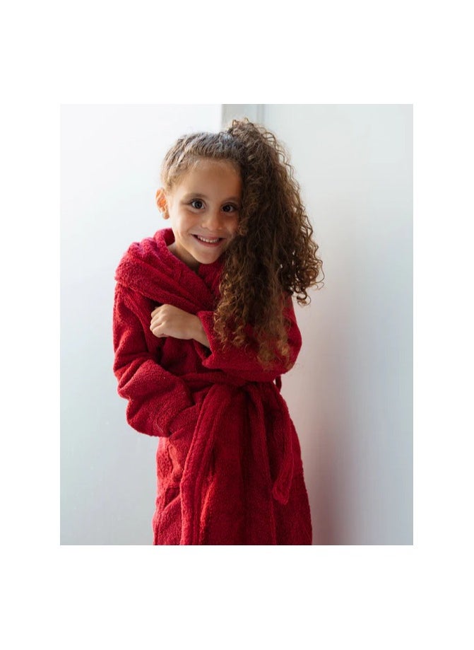 Generic Kids Bathrobe 100% Cotton (burgundy) (8 years)  - Image 2