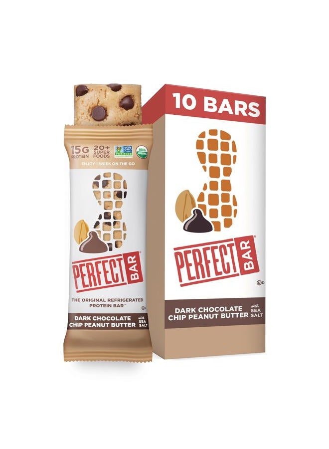 , Dark Chocolate Chip Peanut Butter Protein Bar, High Protein, Organic, Gluten Free, Soy Free, Non GMO, No Sugar Alcohols, 2.3 Ounce Bar, 10 Count