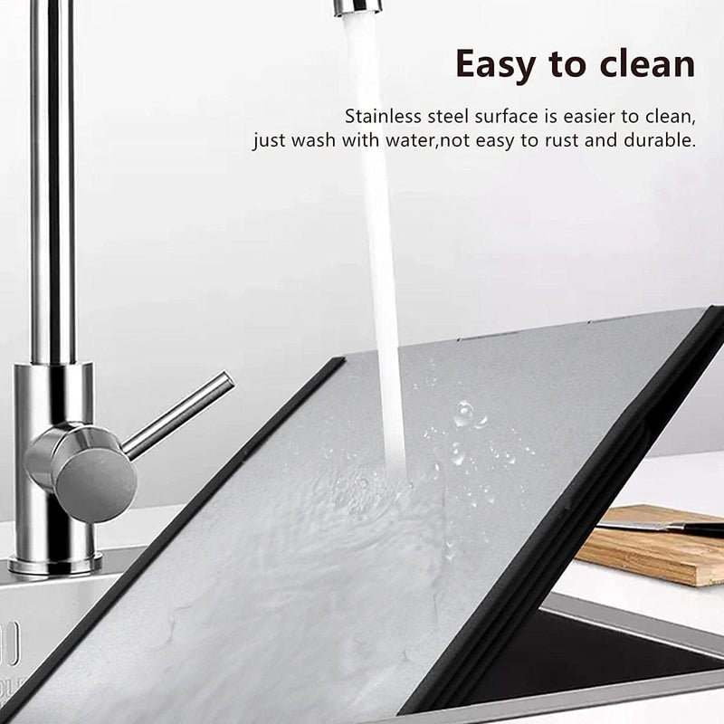 KEYOZA Grease Splatter Guard Foldable Stainless Steel Oil Splatter Screens for Frying Pan Nonstick Oil Splash Insulation Board Oil Splatter Guard Stove Heat Insulation Board for Cooking 4 Sided - Image 2