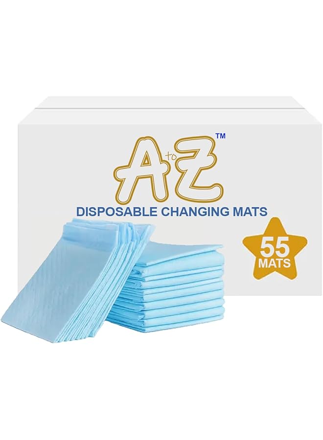 A TO Z Disposable Changing Mat Large (45 X 60Cm) Pack Of 55 Blue - Image 1