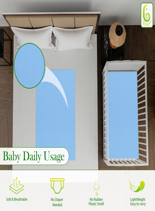 Daksh Baby Dry Sheet/Waterproof Sheet/Baby Sleeping Mat/Bed Protector/Quick Drying/Absorbent Dry Sheet (Small 20"x28"Inch)-Sky Blue - Image 4