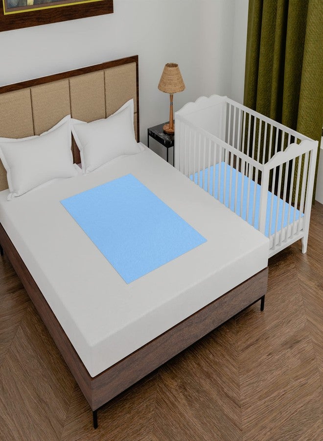 Daksh Baby Dry Sheet/Waterproof Sheet/Baby Sleeping Mat/Bed Protector/Quick Drying/Absorbent Dry Sheet (Small 20"x28"Inch)-Sky Blue - Image 3