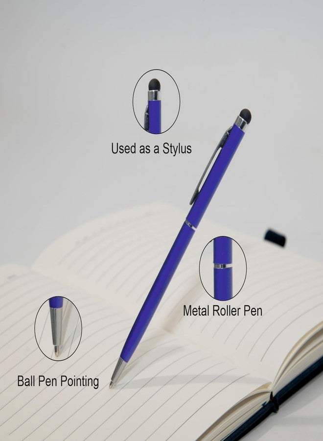 Kitabby | Legacy Magpen | A5 Size Hard Bound Notebook with Pen | 160 Pages | 100 gsm Natural Shade Paper | PU Leather Cover - (Navy Blue) - Image 5