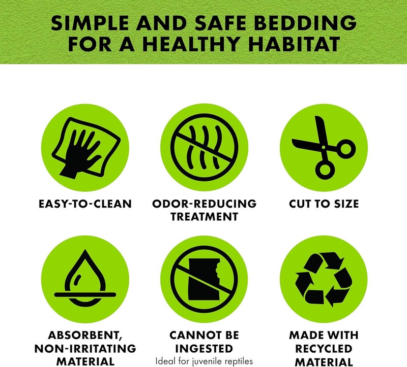 Zilla Reptile Terrarium Bedding Substrate Floor Liner, Green, 40BR/50G, 17.25" x 35.25" - Image 2