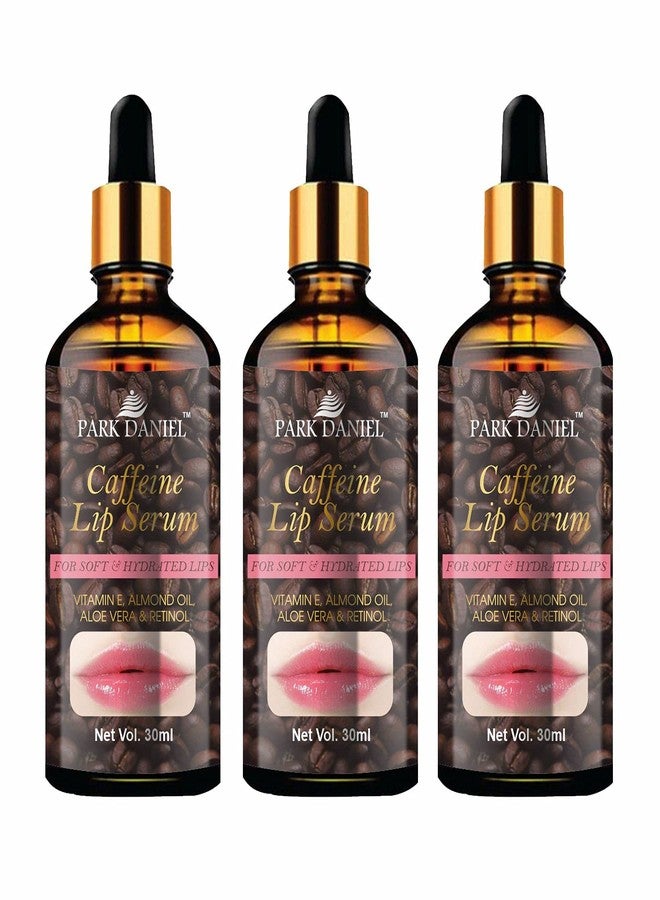 Park Daniel Caffeine Lip Serum Oil With Vitamin E and Almond Oil- For Soft Lips Combo Pack Of 3 Bottles of 30ml (90ml) - Image 1