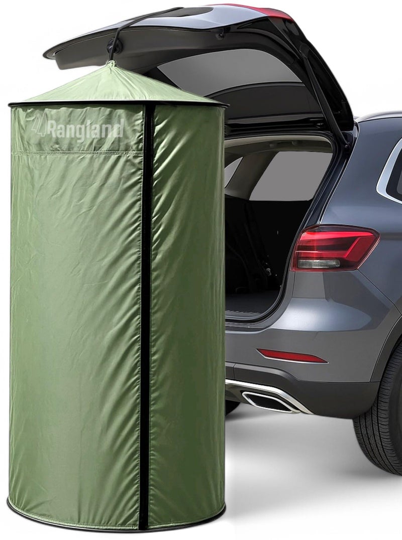 Rangland Portable Changing Room Tent - Instant Pop Up Privacy Pod with Suction Cup for SUV Liftgate, for Camping, Shower, Beach and Toilet Stall (Carrying Bag Included) Green - Image 1