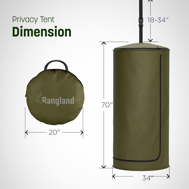Rangland Portable Changing Room Tent - Instant Pop Up Privacy Pod with Suction Cup for SUV Liftgate, for Camping, Shower, Beach and Toilet Stall (Carrying Bag Included) Green - Image 4