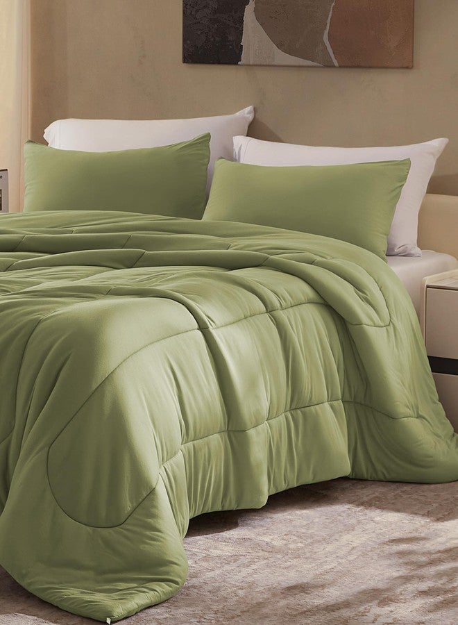 SLEEP ZONE Jersey Knit 2 Pieces Comforter Set, Twin/Twin XL Bedding Set for Kids, Children, College Dorm, Breathable and and Fluffy, All Season use (Green, Twin/Twin XL) - Image 2