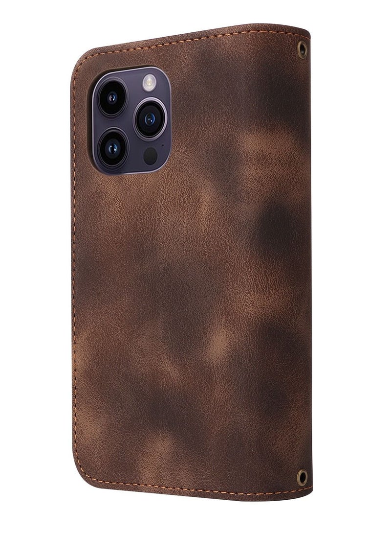 Suteni Flip Cover Leather Protective Hidden Card Slots Phone Case for iPhone - Image 2