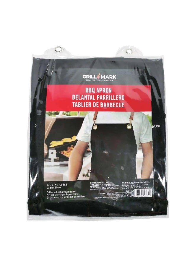 Grill Mark High Quality Cotton BBQ Apron Black 70 x 80 cm 8997881 - Image 1