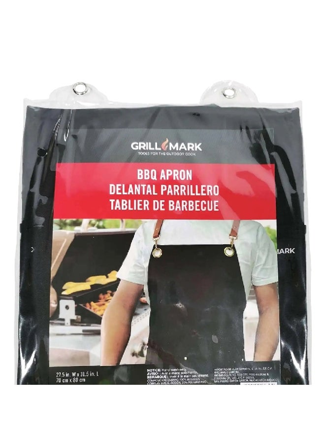 Grill Mark High Quality Cotton BBQ Apron Black 70 x 80 cm 8997881 - Image 3
