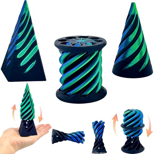 Lyzbbsoy 3 Packs Impossible ConeSpiral Cone Fidget Toy Impossible Pyramid Passthrough Toy3D Printed Spiral Cone Fidget ToyMini Vortex Thread Illusion Desktop Deco Souvenir Gift for Anxiety Relaxing - Image 1