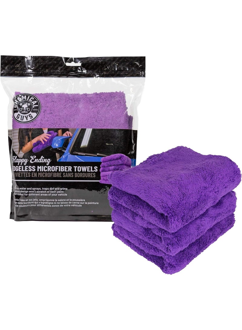 Chemical Guys MIC34803 Happy Ending Ultra Plush Edgeless Microfiber Towel, Purple (16" x 16") - Image 3