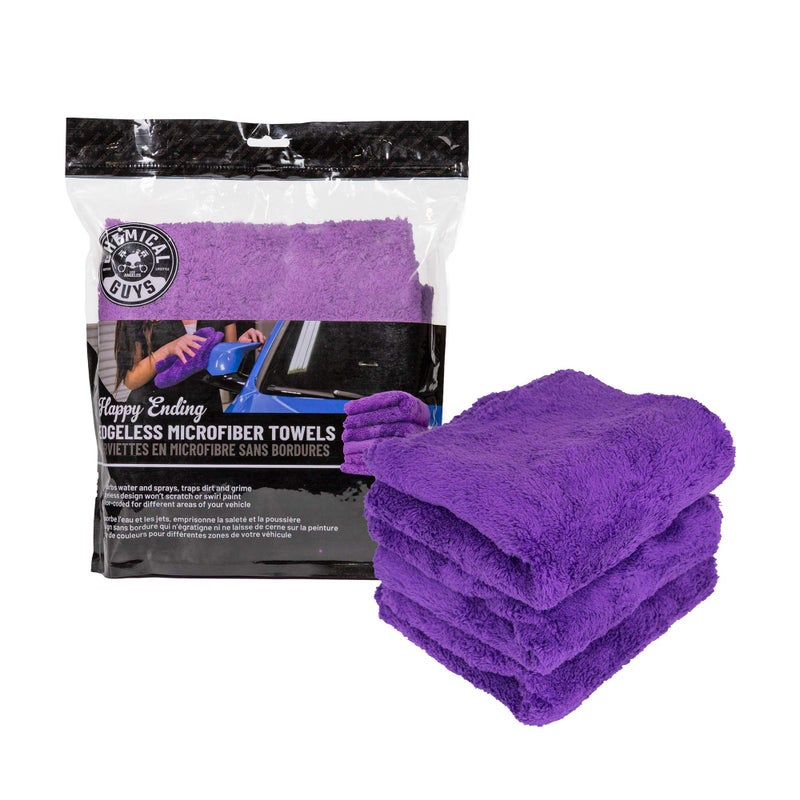 Chemical Guys MIC34803 Happy Ending Ultra Plush Edgeless Microfiber Towel, Purple (16" x 16") - Image 2