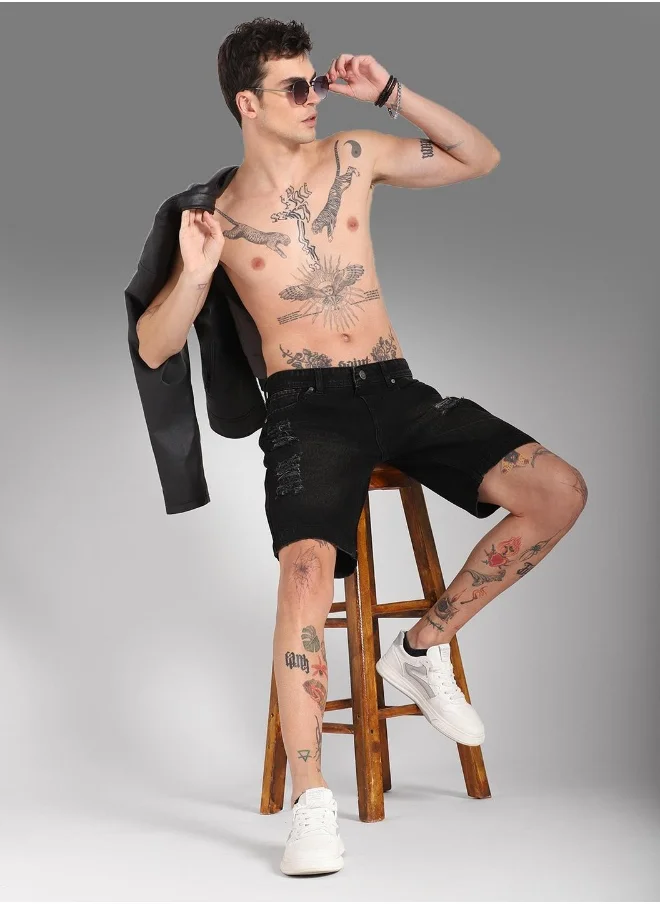 HIGH STAR Men Black Shorts