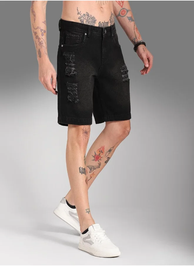 هاي ستار Men Black Shorts