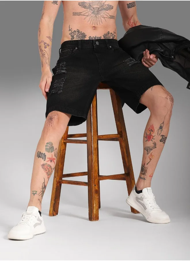 HIGH STAR Men Black Shorts