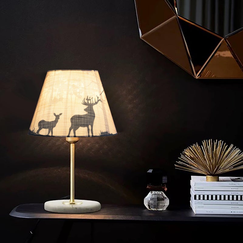 GO&SO Small Multi-Yellow Lamp Shades Art Deco,5"Ã— 9"Ã— 6.4" Spider Set of 2 Mini Deer Lampshades for Table Lamps & Wall Lamp,Bell Vintage Silhouette Animal Print Lamp Shade Replacemnt for Bedroom - Image 5