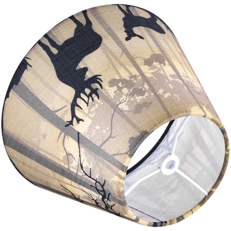 GO&SO Small Multi-Yellow Lamp Shades Art Deco,5"Ã— 9"Ã— 6.4" Spider Set of 2 Mini Deer Lampshades for Table Lamps & Wall Lamp,Bell Vintage Silhouette Animal Print Lamp Shade Replacemnt for Bedroom - Image 4