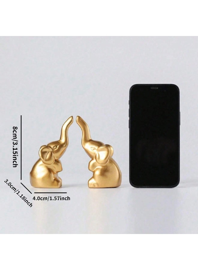 A Pair Of Resin Handicraft Elephant Ornaments Suitable For Wedding Gifts, New House Decoration - Image 2