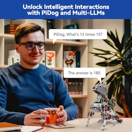 SunFounder PiDog AI Robot Dog Kit for Raspberry Pi 5/4/3B+/Zero 2W, LLMs ChatGPT-4o/Gemini/Grok, Voice&Video Recognition, Python, App Control, Battery, Gyroscope, Camera (RPI NOT Included) - Image 4