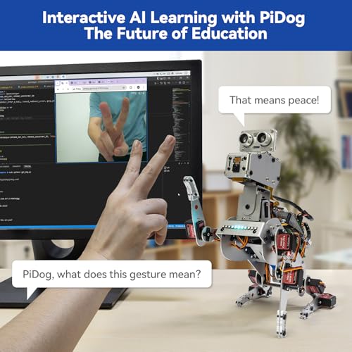 SunFounder PiDog AI Robot Dog Kit for Raspberry Pi 5/4/3B+/Zero 2W, LLMs ChatGPT-4o/Gemini/Grok, Voice&Video Recognition, Python, App Control, Battery, Gyroscope, Camera (RPI NOT Included) - Image 3