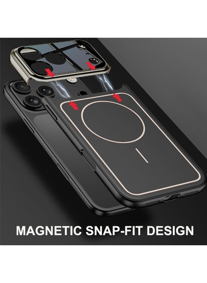 عام غطاء مغناطيسي لآيفون 17 برو ماكس مع حماية منفصلة للكاميرا 【متوافق مع الشحن اللاسلكي】 غلاف هاتف فاخر غير لامع من البلاستيك الصلب رفيع مقاوم للصدمات لآيفون 17 برو ماكس. - Image 3