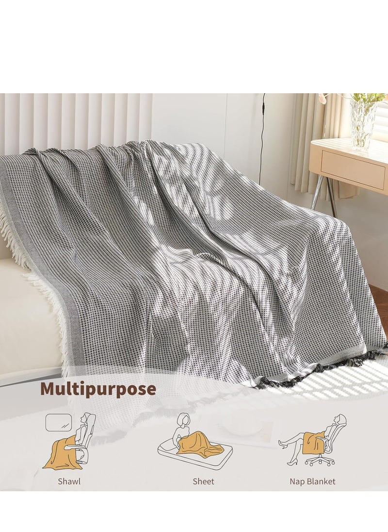 KCDMBUE Reversible Sofa Throw Blanket, Soft & Warm Solid Color Blanket for Couch, Thick Plush Throw for Living Room and Bedroom(Grey)  - Image 2