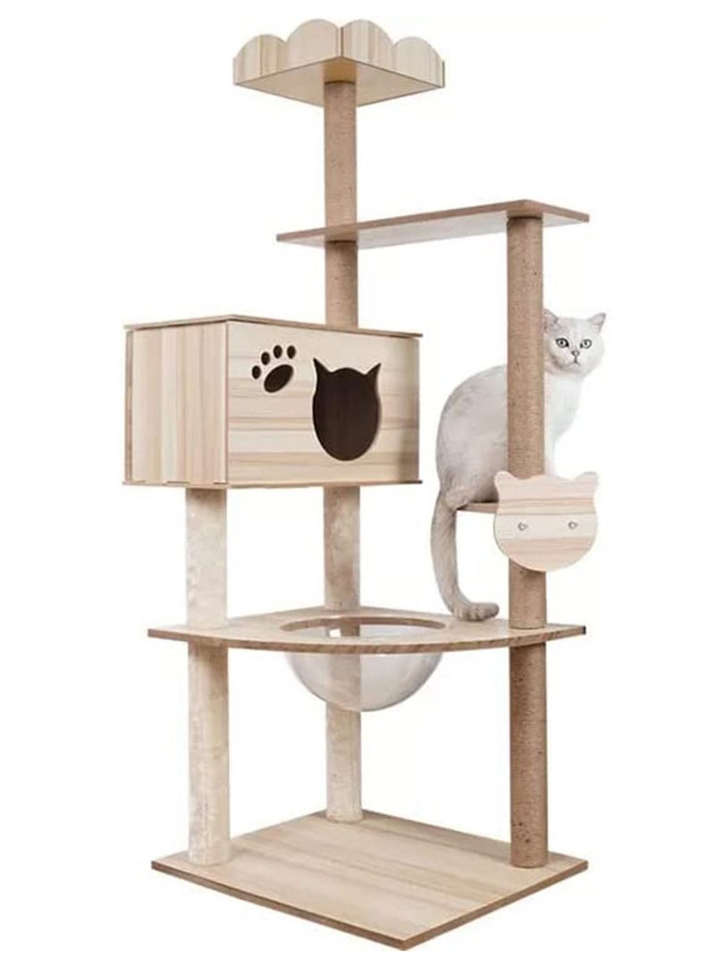 MONOGUE Large Multi-Level Cat Tree with Sisal Scratching Posts Cat Play House and Rest Place Tower for Cats - Image 1
