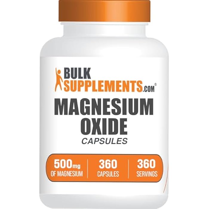 BulkSupplements.com Magnesium Oxide Capsules - 360 Count (Pack of 1)