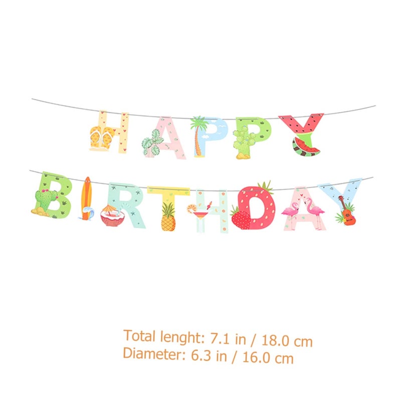 Hawaiian Birthday Banner Tropical Luau Party Decorations For Home Summer Celebrations - Image 4