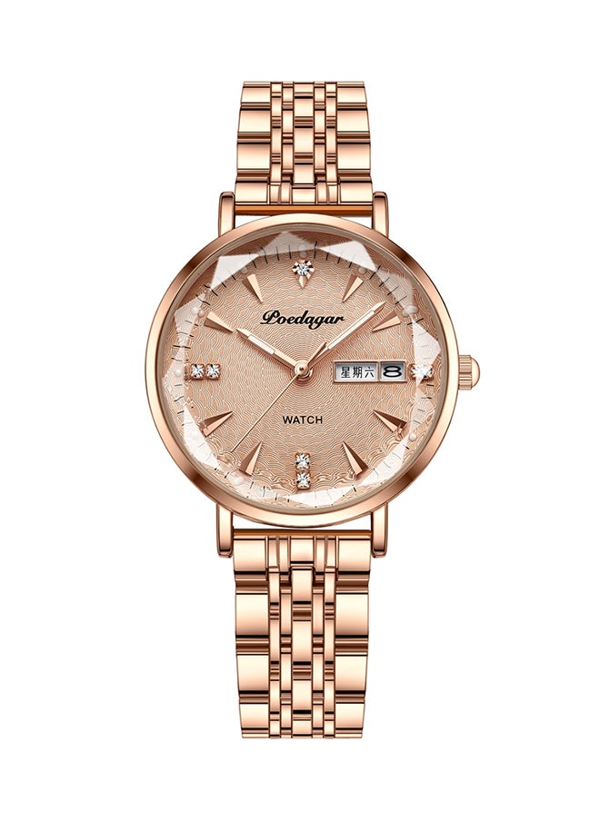 POEDAGAR Rose Gold Colour Luminous Quartz Womens Watch - 43122  - Image 1