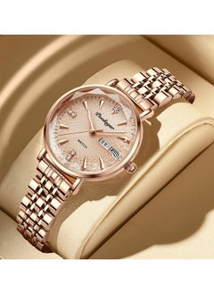 POEDAGAR Rose Gold Colour Luminous Quartz Womens Watch - 43122  - Image 2