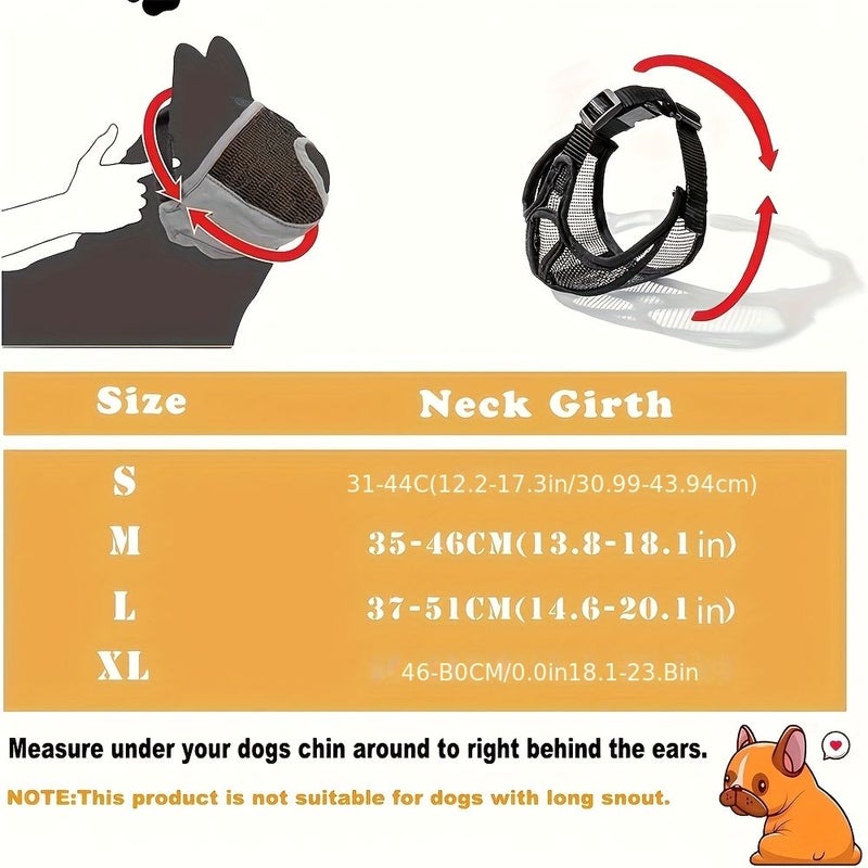 Adjustable Dog Muzzle For Small Medium Breeds Orange Non Bite Nylon Pet Mask - Image 2